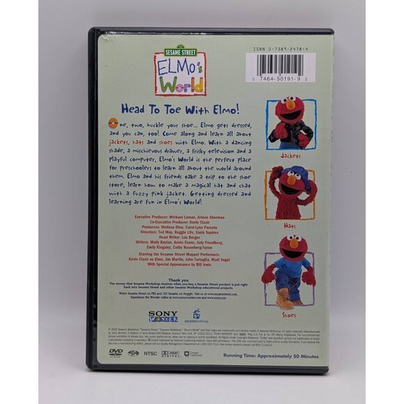 Sesame Street Elmo's World Head To Toe With Elmo DVD Learning How To Get Dressed - Picture 3 of 4